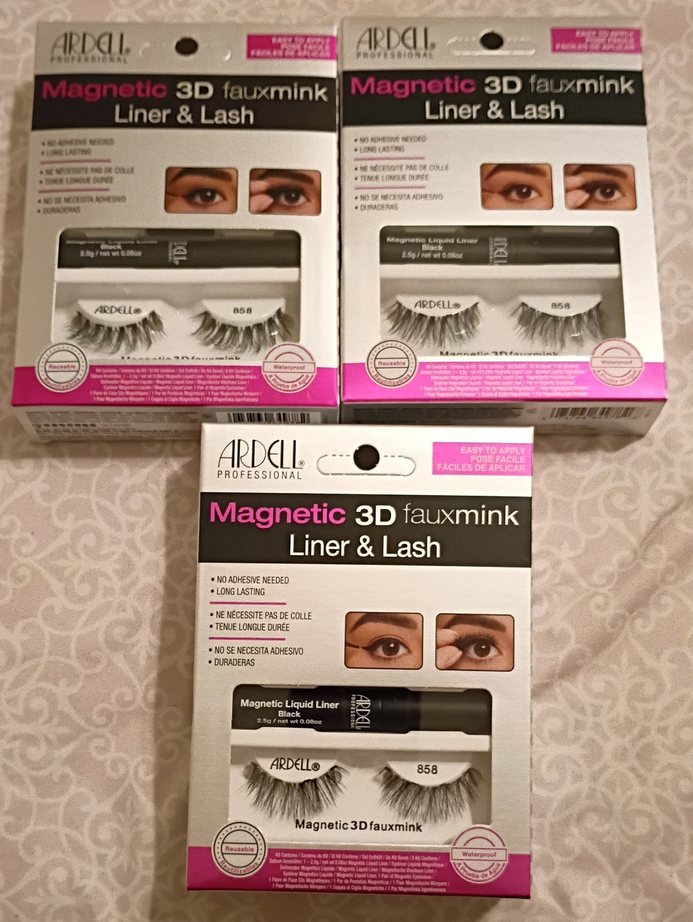 Ardell Magnetic Liner and Lash Kit - Black 3D Fauxmink 3pk Bundle